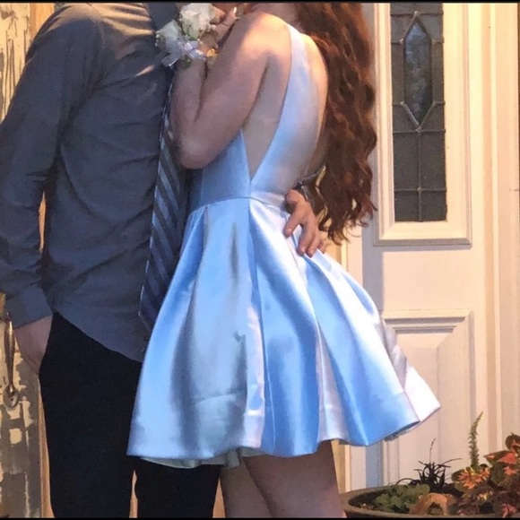 ✨SOLD✨ Blue Sherri Hill homecoming dress 52197 - Picture 3 of 8